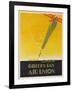 Air Union 1920s Travel Poster Paris London Golden Ray-null-Framed Giclee Print