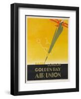 Air Union 1920s Travel Poster Paris London Golden Ray-null-Framed Premium Giclee Print