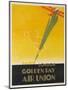 Air Union 1920s Travel Poster Paris London Golden Ray-null-Mounted Premium Giclee Print