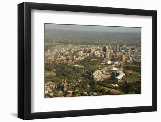 Air View of Downtown Adelaide, South Australia, Australia, Pacific-Tony Waltham-Framed Photographic Print