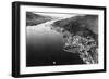 Air View of Ketchikan, Alaska and Boat Parade Photograph - Ketchikan, AK-Lantern Press-Framed Art Print