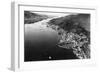 Air View of Ketchikan, Alaska and Boat Parade Photograph - Ketchikan, AK-Lantern Press-Framed Art Print