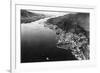 Air View of Ketchikan, Alaska and Boat Parade Photograph - Ketchikan, AK-Lantern Press-Framed Premium Giclee Print