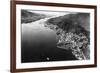 Air View of Ketchikan, Alaska and Boat Parade Photograph - Ketchikan, AK-Lantern Press-Framed Premium Giclee Print