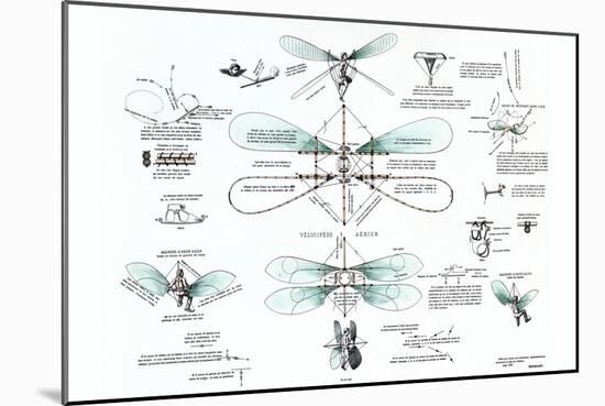 Airborne Bicycle-Jacques Bourcart-Mounted Art Print