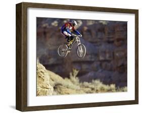 Airborne Bicyclist-null-Framed Photographic Print