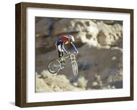 Airborne Bicyclist-null-Framed Photographic Print