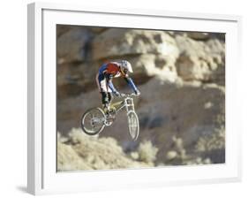 Airborne Bicyclist-null-Framed Photographic Print