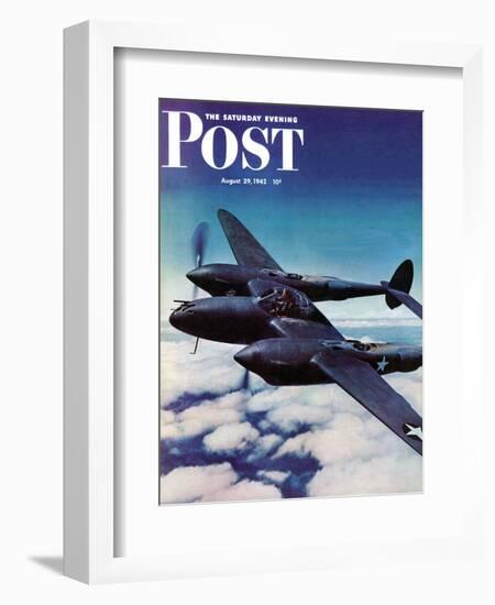 "Airborne Bomber," Saturday Evening Post Cover, August 29, 1942-Ivan Dmitri-Framed Giclee Print