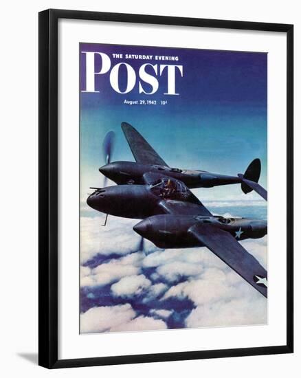 "Airborne Bomber," Saturday Evening Post Cover, August 29, 1942-Ivan Dmitri-Framed Giclee Print