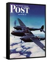 "Airborne Bomber," Saturday Evening Post Cover, August 29, 1942-Ivan Dmitri-Framed Stretched Canvas