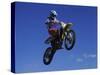 Airborne Motorcyclist-null-Stretched Canvas