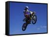 Airborne Motorcyclist-null-Framed Stretched Canvas