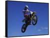 Airborne Motorcyclist-null-Framed Stretched Canvas