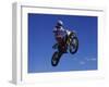 Airborne Motorcyclist-null-Framed Premium Photographic Print