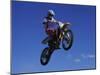 Airborne Motorcyclist-null-Mounted Premium Photographic Print