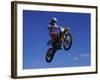 Airborne Motorcyclist-null-Framed Photographic Print