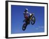 Airborne Motorcyclist-null-Framed Photographic Print