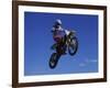 Airborne Motorcyclist-null-Framed Photographic Print