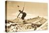 Airborne Skier over Landscape-null-Stretched Canvas