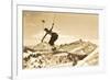 Airborne Skier over Landscape-null-Framed Art Print