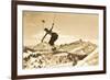 Airborne Skier over Landscape-null-Framed Premium Giclee Print