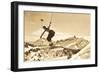 Airborne Skier over Landscape-null-Framed Art Print