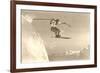 Airborne Skier over Mountains-null-Framed Art Print