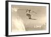 Airborne Skier over Mountains-null-Framed Art Print