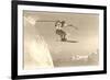 Airborne Skier over Mountains-null-Framed Premium Giclee Print