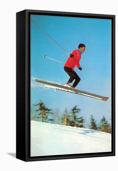 Airborne Skier-null-Framed Stretched Canvas