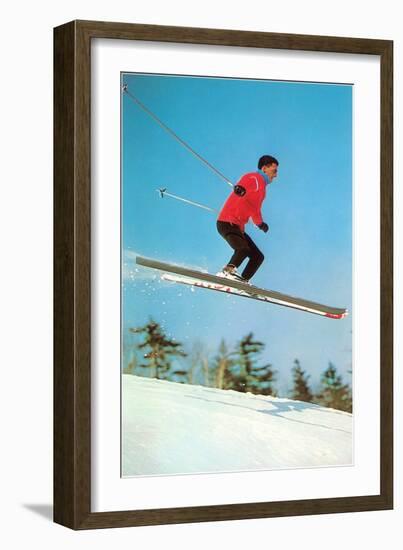 Airborne Skier-null-Framed Art Print