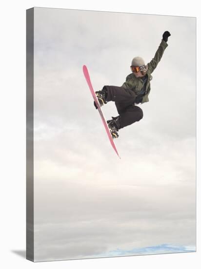 Airborne Snowboarder-null-Stretched Canvas