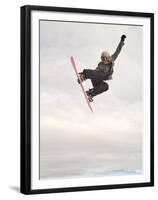 Airborne Snowboarder-null-Framed Premium Photographic Print