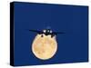 Airbus 330 Passing In Front of the Moon-David Nunuk-Stretched Canvas