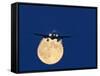 Airbus 330 Passing In Front of the Moon-David Nunuk-Framed Stretched Canvas
