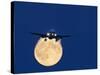 Airbus 330 Passing In Front of the Moon-David Nunuk-Stretched Canvas