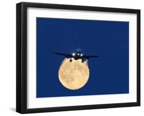 Airbus 330 Passing In Front of the Moon-David Nunuk-Framed Photographic Print