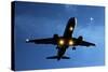 Airbus A320 Airliner Landing At Night-Detlev Van Ravenswaay-Stretched Canvas