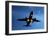 Airbus A320 Airliner Landing At Night-Detlev Van Ravenswaay-Framed Premium Photographic Print