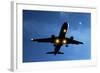 Airbus A320 Airliner Landing At Night-Detlev Van Ravenswaay-Framed Premium Photographic Print