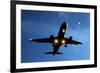 Airbus A320 Airliner Landing At Night-Detlev Van Ravenswaay-Framed Photographic Print