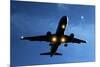 Airbus A320 Airliner Landing At Night-Detlev Van Ravenswaay-Mounted Photographic Print