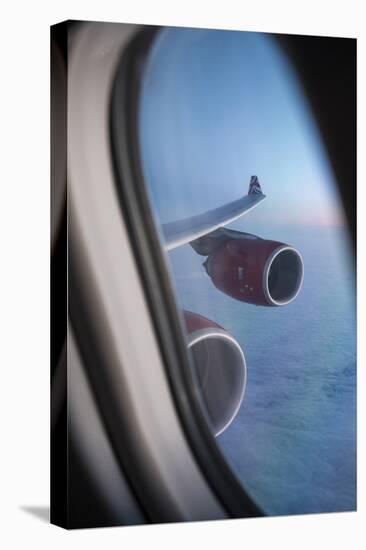 Airbus A340 Aircraft, View Out of the Window with Engine and Wing-Jon Arnold-Stretched Canvas