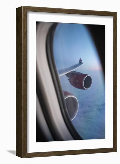 Airbus A340 Aircraft, View Out of the Window with Engine and Wing-Jon Arnold-Framed Photographic Print