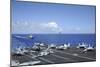 Aircraft Arranged on the Flight Deck of Aircraft Carrier USS Nimitz-null-Mounted Photographic Print