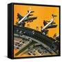 Aircraft at an Airport-null-Framed Stretched Canvas