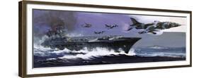 Aircraft Carrier and Jets-English School-Framed Premium Giclee Print