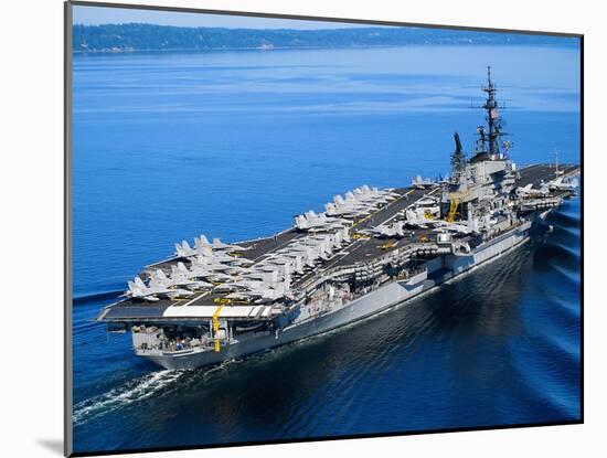 Aircraft Carrier in Calm Water-Stocktrek Images-Mounted Premium Photographic Print