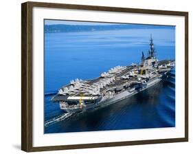 Aircraft Carrier in Calm Water-Stocktrek Images-Framed Photographic Print